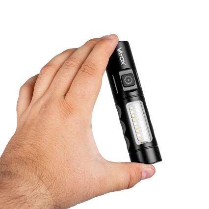 LED Stmievateľná nabíjacia baterka s červeným svetlom LED/5W/5V IPX4 250 lm 2000 mAh