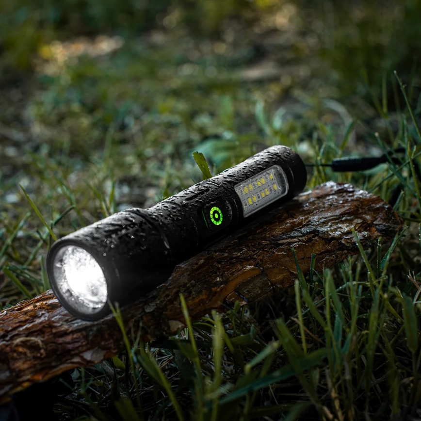 LED Stmievateľná nabíjacia baterka s červeným svetlom LED/5W/5V IPX4 260 lm 2000 mAh
