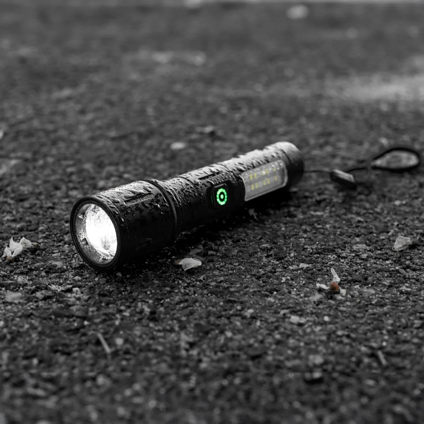LED Stmievateľná nabíjacia baterka s červeným svetlom LED/5W/5V IPX4 260 lm 2000 mAh