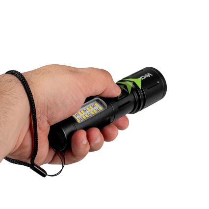 LED Stmievateľná nabíjacia baterka s červeným svetlom LED/5W/5V IPX4 260 lm 2000 mAh