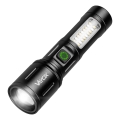 LED stmievateľná nabíjacia baterka s červeným svetlom LED/5W/5V IPX4 260 lm 2000 mAh