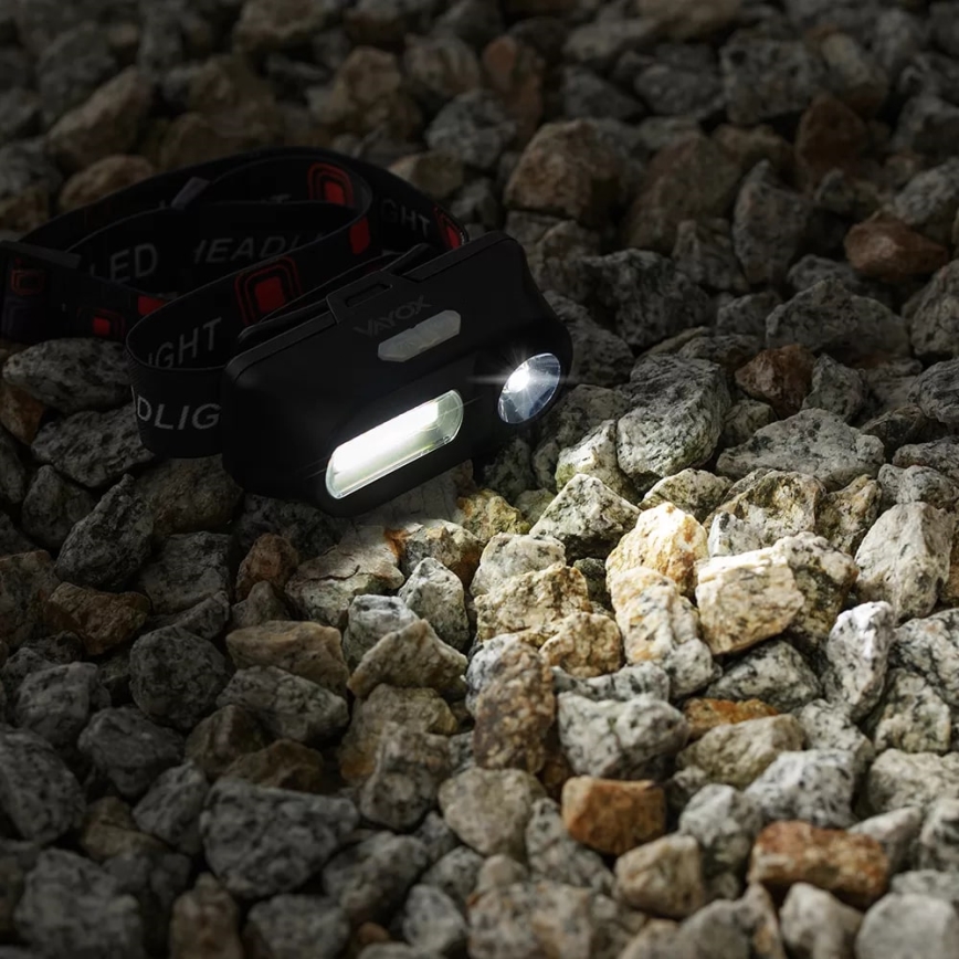LED Stmievateľná nabíjacia čelovka 2xLED/5V IP44 210 lm 2000 mAh