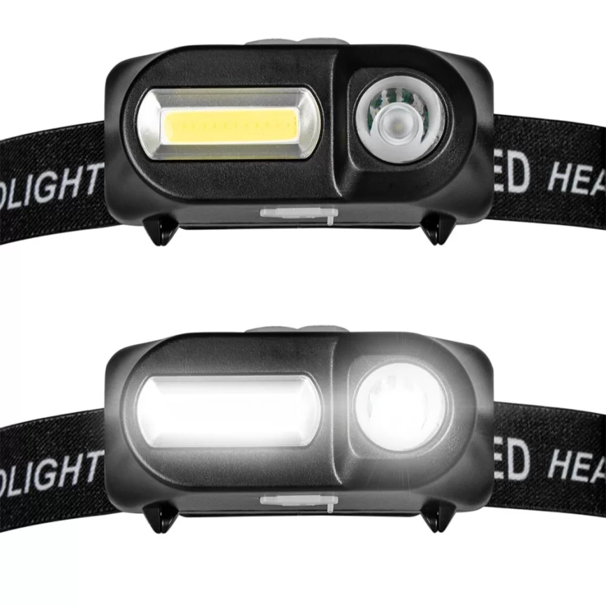 LED Stmievateľná nabíjacia čelovka 2xLED/5V IP44 210 lm 2000 mAh