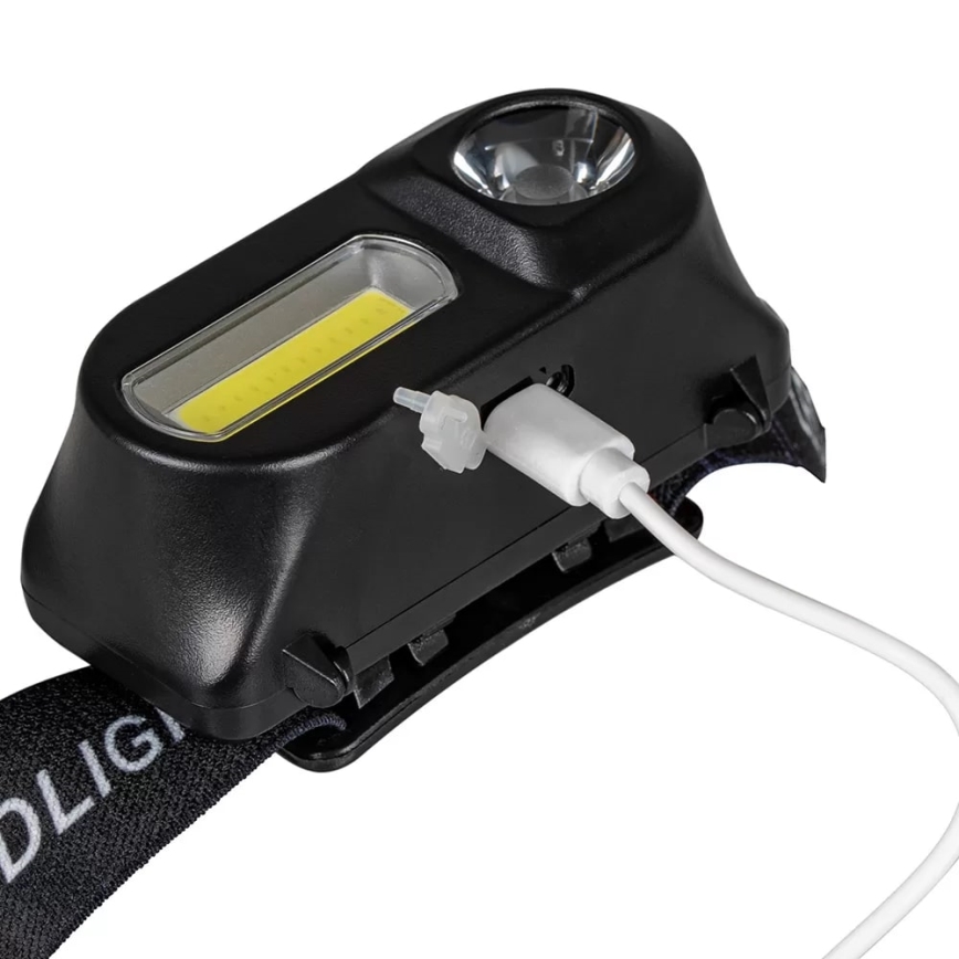 LED Stmievateľná nabíjacia čelovka 2xLED/5V IP44 210 lm 2000 mAh