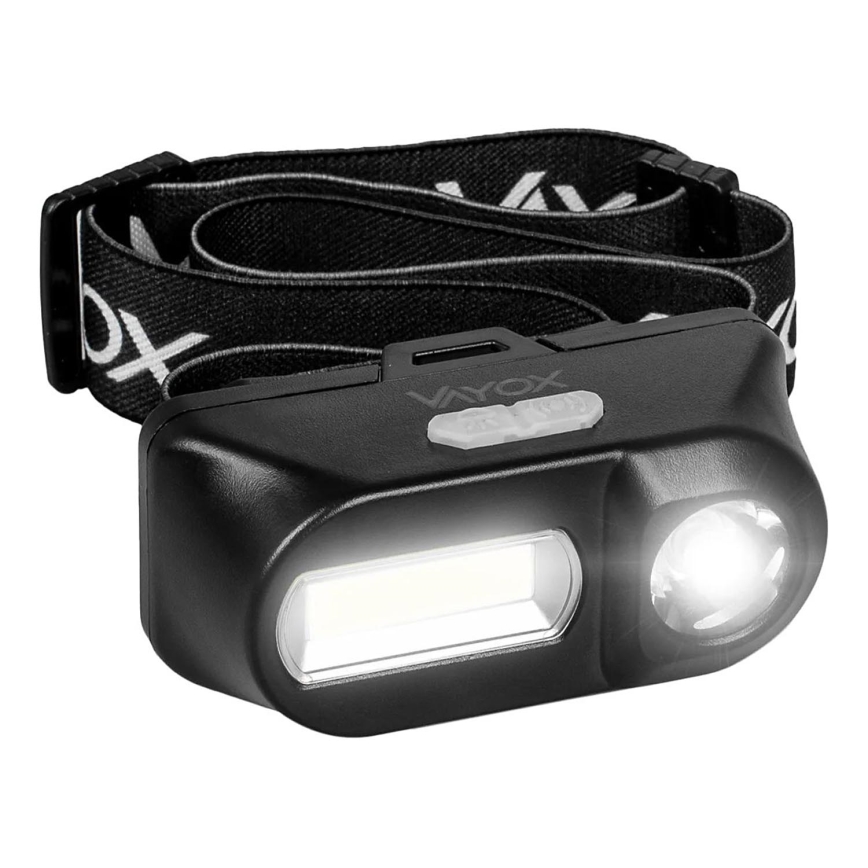 LED Stmievateľná nabíjacia čelovka 2xLED/5V IPX4 250 lm 2000 mAh