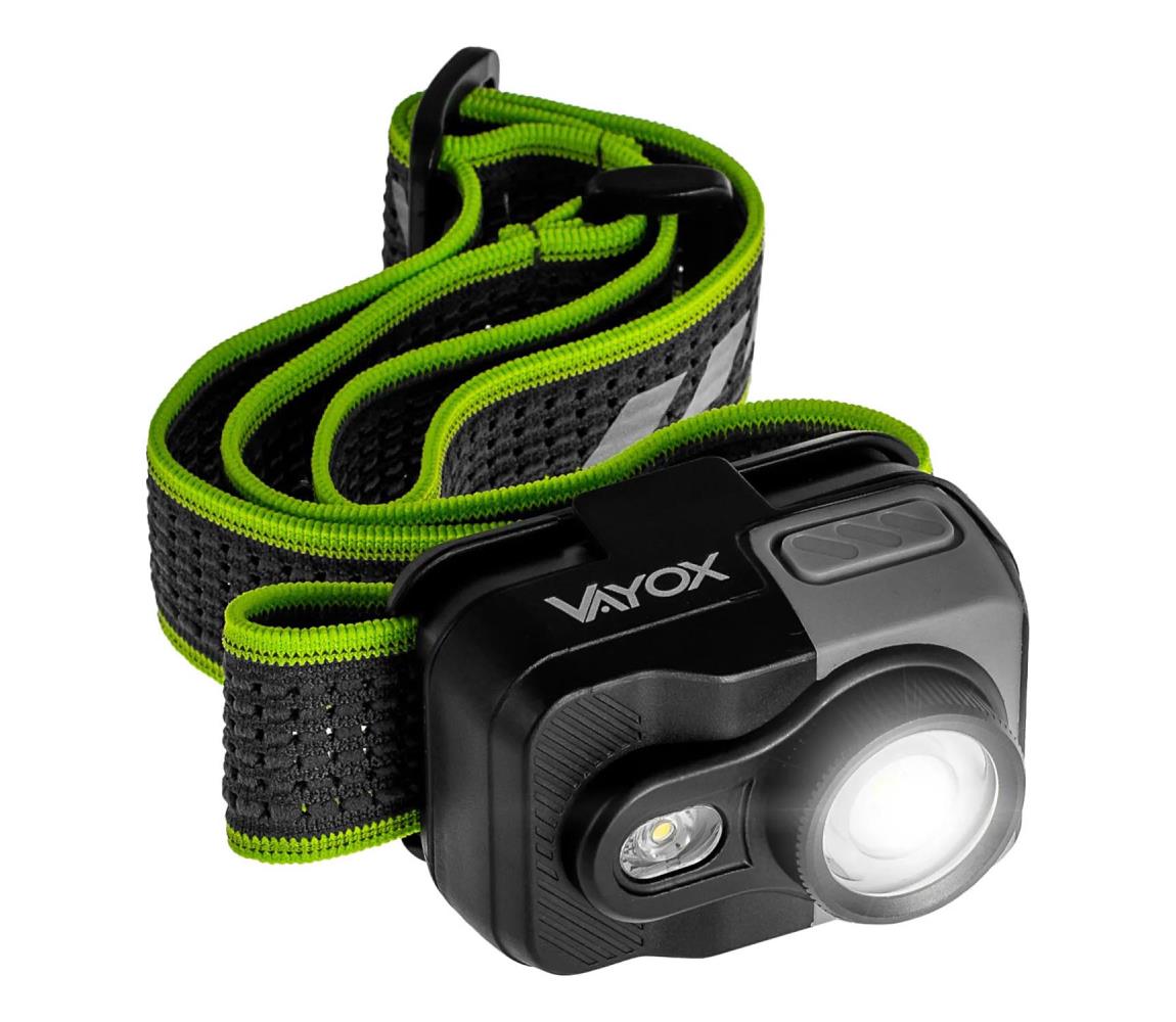 Vayox LED stmievateľná nabíjacia čelovka LED/10W/5V/3xAAA IP66 800 lm 1000 mAh VA0196