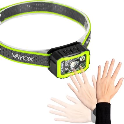 LED stmievateľná nabíjateľná čelovka so senzorom LED/10W/5V IP66 750 lm 1500 mAh