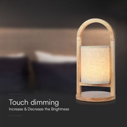 LED Stmievateľná nabíjacia dotyková stolná lampa LED/1,5W/5V 3000K 1800 mAh béžová