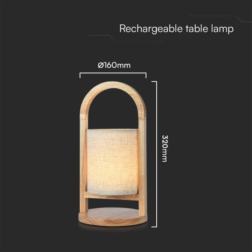 LED Stmievateľná nabíjacia dotyková stolná lampa LED/1,5W/5V 3000K 1800 mAh béžová