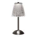 LED Stmievateľná nabíjacia dotyková stolná lampa LED/2,4W/5V 3000-6000K 1800 mAh lesklý chróm