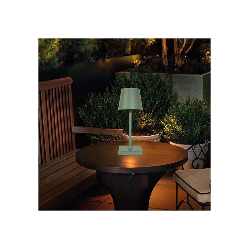 LED Stmievateľná nabíjacia dotyková stolná lampa LED/3,5W/5V 5200mAh zelená