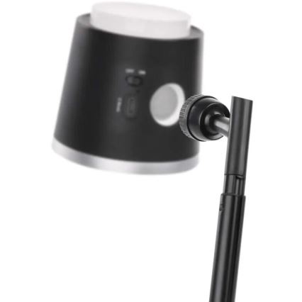 LED Stmievateľná nabíjacia stolná lampa 4v1 LED/6W/3,7V 3000K/4000K/6500K 1500mAh čierna