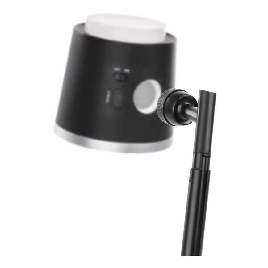 LED Stmievateľná nabíjacia stolná lampa 4v1 LED/6W/3,7V 3000K/4000K/6500K 1500mAh čierna