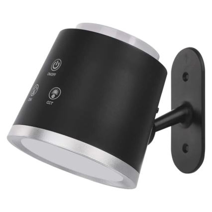LED Stmievateľná nabíjacia stolná lampa 4v1 LED/6W/3,7V 3000K/4000K/6500K 1500mAh čierna