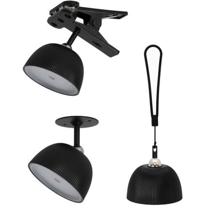 LED Stmievateľná nabíjacia stolná lampa 4v1 LED/3,5W/5V 3000/4000/6500K IP54 1800 mAh čierna