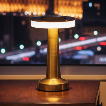 LED stmievateľná nabíjacia stolná lampa LONDON LED/2W/5V 2700K/4000K/6500K 400 mAh zlatá