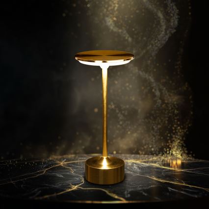 LED stmievateľná nabíjateľná stolová lampa NEW YORK LED/1,8W/5V 2700K/4000K/6500K 1200 mAh zlatá