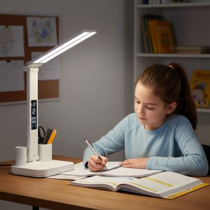 LED Stmievateľná nabíjacia stolová lampa NOBLITE P LED/5W/5V 3000/4000/6000K 2200 mAh biela