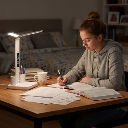LED Stmievateľná nabíjacia stolová lampa NOBLITE P LED/5W/5V 3000/4000/6000K 2200 mAh biela