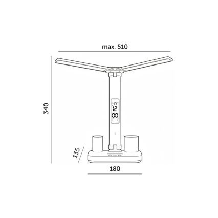 LED Stmievateľná nabíjacia stolová lampa NOBLITE P LED/5W/5V 3000/4000/6000K 2200 mAh biela