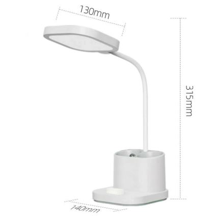 LED Stmievateľná nabíjacia stolná lampa s držiakom a powerbankou LED/5W/5V 2400mAh