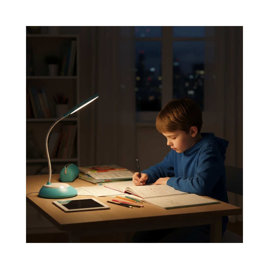 LED Stmievateľná nabíjacia stolná lampa VISUA LED/5W/5V 3000-5000K 1200 mAh modrá