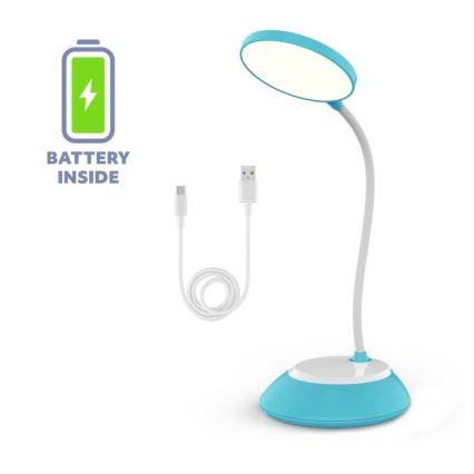 LED Stmievateľná nabíjacia stolná lampa VISUA LED/5W/5V 3000-5000K 1200 mAh modrá