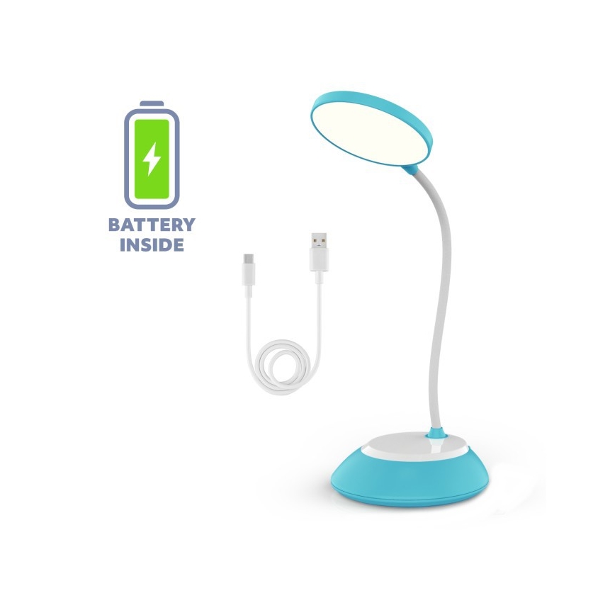 LED Stmievateľná nabíjacia stolná lampa VISUA LED/5W/5V 3000-5000K 1200 mAh modrá