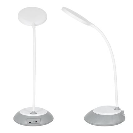 LED Stmievateľná nabíjacia stolná lampa VISUA LED/5W/5V 3000-5000K 1200 mAh šedá