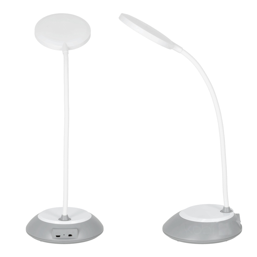 LED Stmievateľná nabíjacia stolná lampa VISUA LED/5W/5V 3000-5000K 1200 mAh šedá