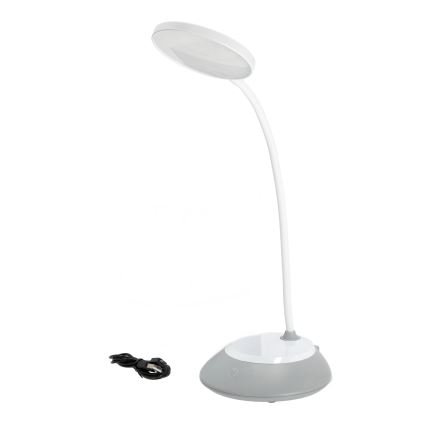 LED Stmievateľná nabíjacia stolná lampa VISUA LED/5W/5V 3000-5000K 1200 mAh šedá