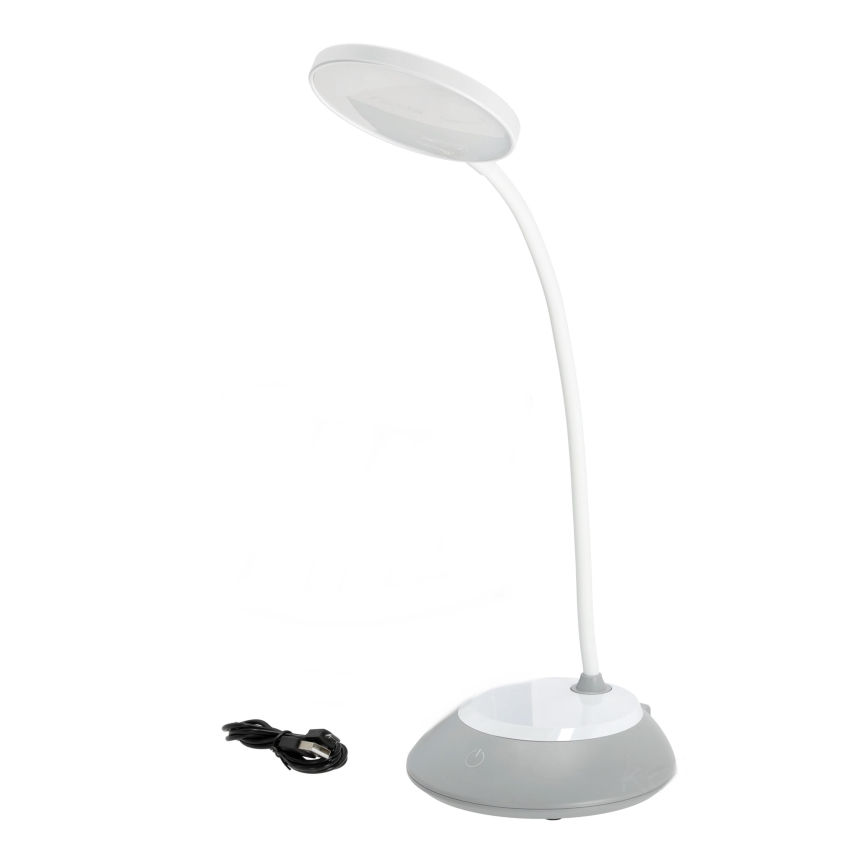 LED Stmievateľná nabíjacia stolná lampa VISUA LED/5W/5V 3000-5000K 1200 mAh šedá