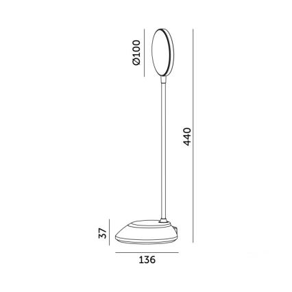 LED Stmievateľná nabíjacia stolná lampa VISUA LED/5W/5V 3000-5000K 1200 mAh tyrkysová