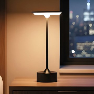 LED stmievateľná nabíjacia stolová lampa NEW YORK LED/1,8W/5V 2700K/4000K/6500K 1200 mAh čierna