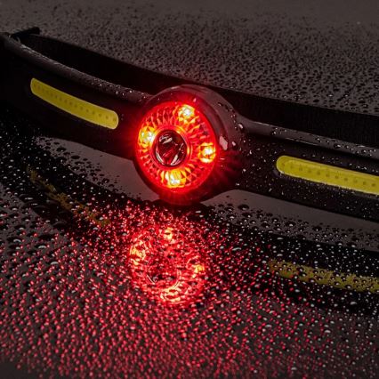 Stmievateľná nabíjateľná LED čelovka s červeným svetlom, 5V, IPX4, 550 lm, 600 mAh