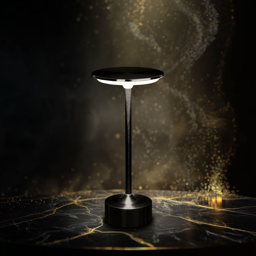 LED stmievateľná nabíjacia stolová lampa NEW YORK LED/1,8W/5V 2700K/4000K/6500K 1200 mAh čierna