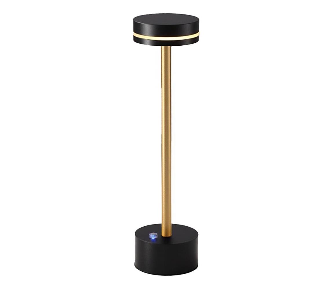 LED stmievateľná nabíjateľná stolová lampa SAM LED/5W/5V 3600 mAh čierna/zlatá ML1386