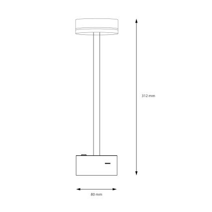 LED stmievateľná nabíjateľná stolová lampa SAM LED/5W/5V 3600 mAh čierna/zlatá