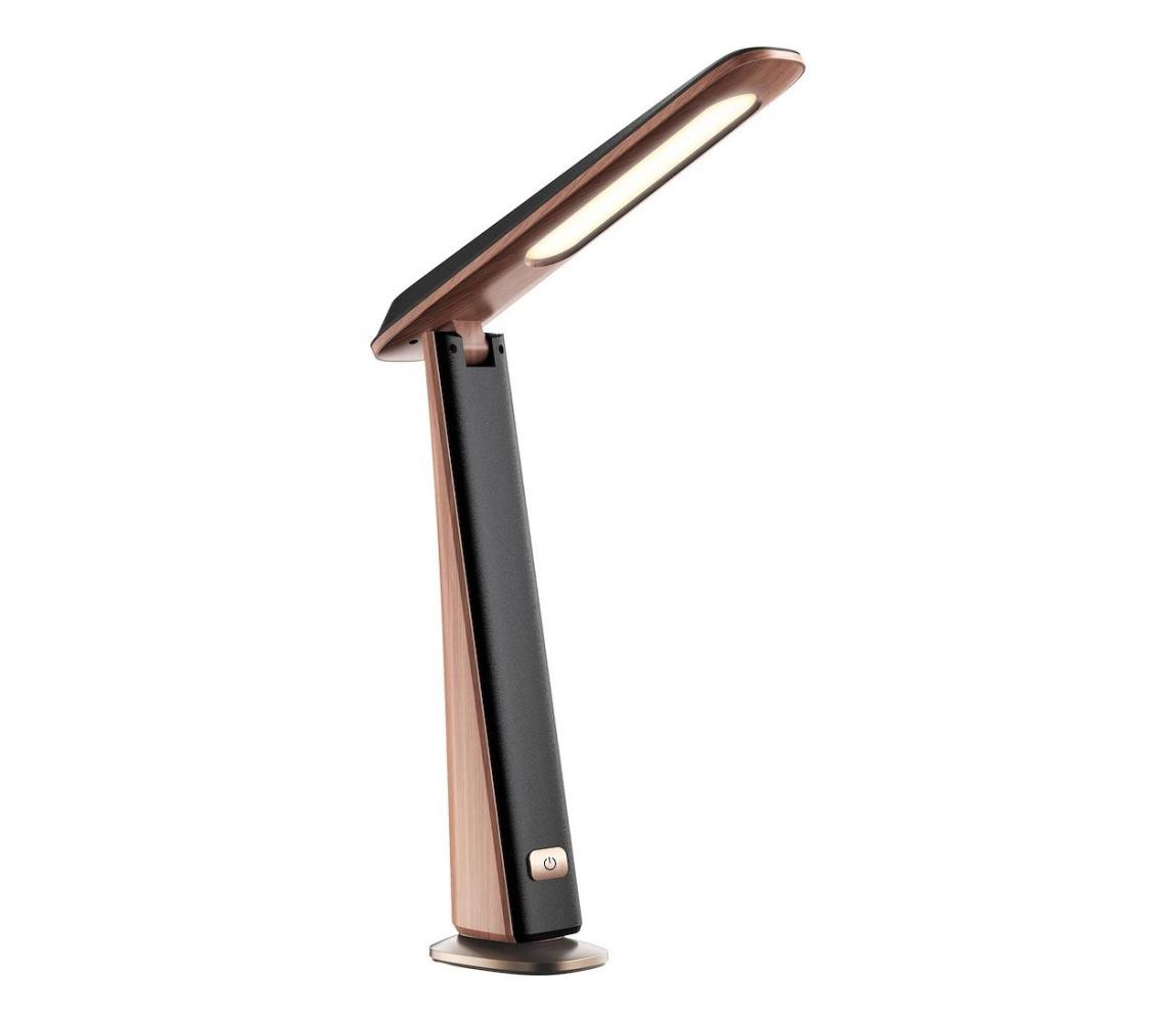 LED stmievateľná nabíjateľná stolová lampa TOP LED/4W/5V 1800 mAh 3000/4000/5000K hnedá/čierna ML2247