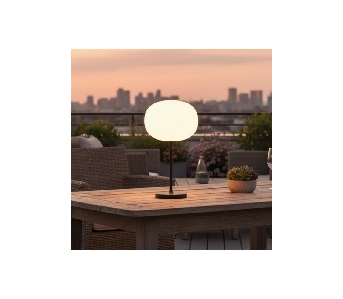 LED stmievateľná nabíjateľná vonkajšia stolová lampa VENEZIA LED/2W/5V 2700K IP54 4000 mAh čierna 001436