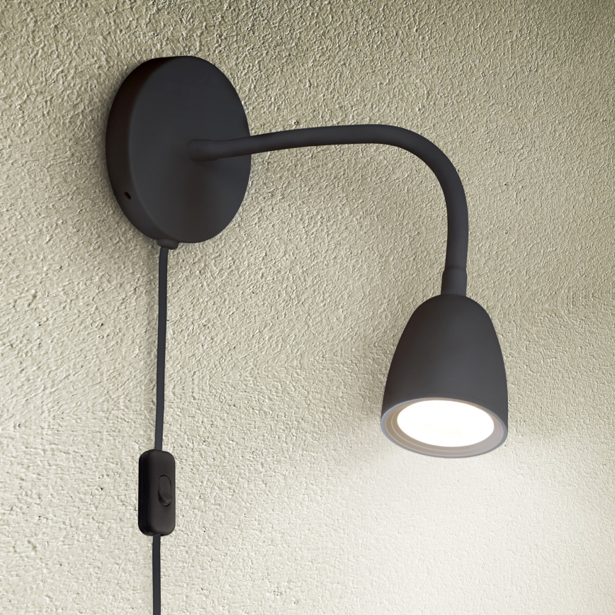 LED Stmievateľná nástenná lampička LED/4W/230V čierna