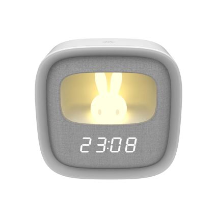 LED Stmievateľná nočná lampička s budíkom BUNNY LED/1,2W/5V 3000K