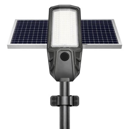 LED stmievateľná ulicová lampa so senzorom a solárnym panelom KOBRA LED/400W/3,2V 24000 mAh IP65 antracit + diaľkové ovládanie