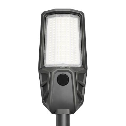 LED stmievateľná ulicová lampa so senzorom a solárnym panelom KOBRA LED/400W/3,2V 24000 mAh IP65 antracit + diaľkové ovládanie