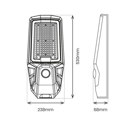 LED stmievateľná ulicová lampa so senzorom a solárnym panelom KOBRA LED/400W/3,2V 24000 mAh IP65 antracit + diaľkové ovládanie