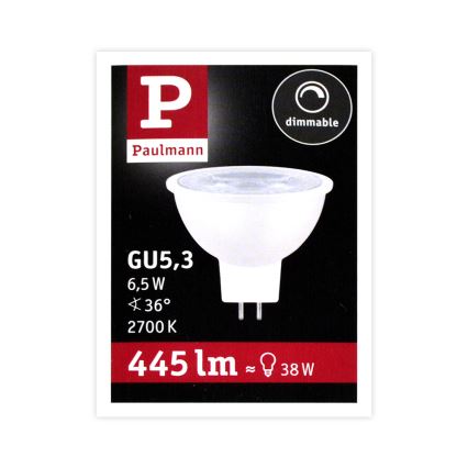 LED Stmievateľná reflektorová žiarovka GU5,3/6,5W/12V 2700K - Paulmann 28758