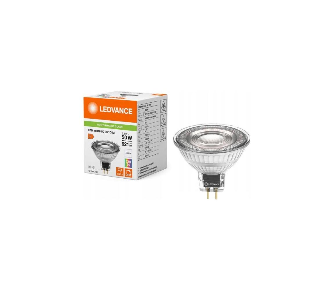 LED stmievateľná reflektorová žiarovka MR16 GU5,3/6,8W/12V 4000K 36° CRI 90 - Ledvance 4099854234743