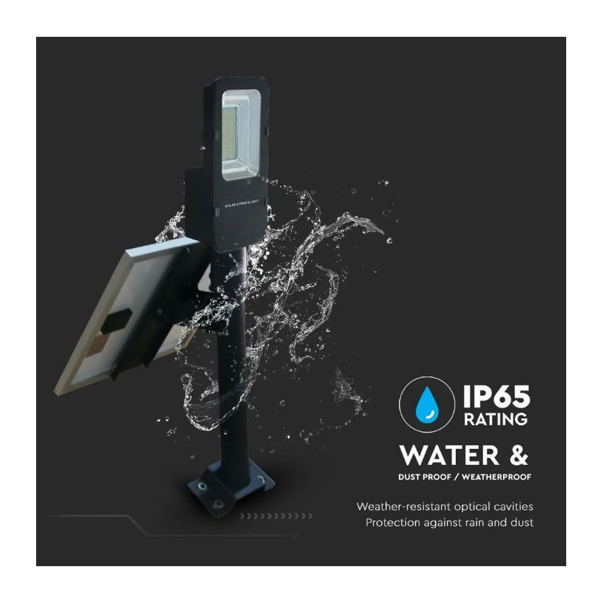 LED Stmievateľná solárna pouličná lampa LED/50W/6,4V 6000K IP65 50000 mAh + diaľkové ovládanie