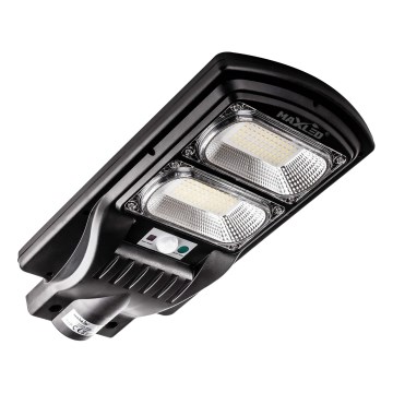 LED Stmievateľná solárna pouličná lampa so senzorom LED/120W/6V 6500K IP65 čierna + diaľkové ovládanie