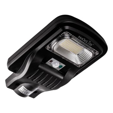 LED Stmievateľná solárna pouličná lampa so senzorom LED/150W/6V 6500K IP65 čierna + diaľkové ovládanie
